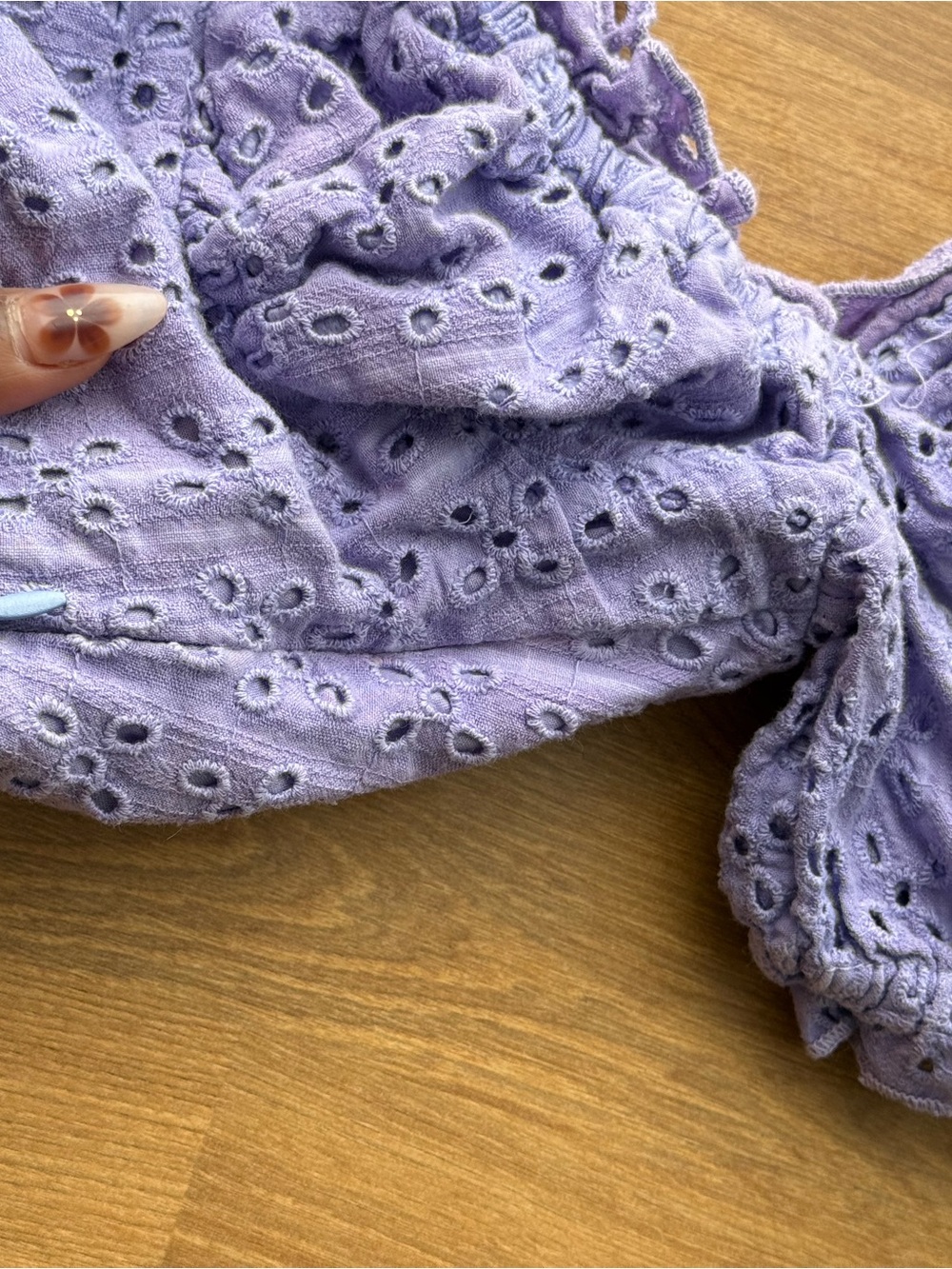 Bershka spring/summer outfits Lavender Eyelet Crop Top & Tiered Skirt Set - Picture 3 of 9